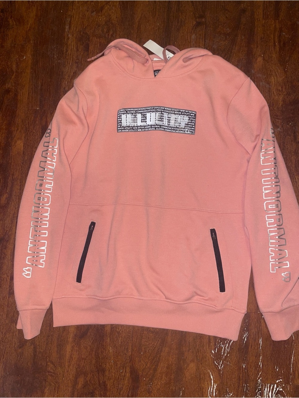 Antinormal pink pullover hoodie